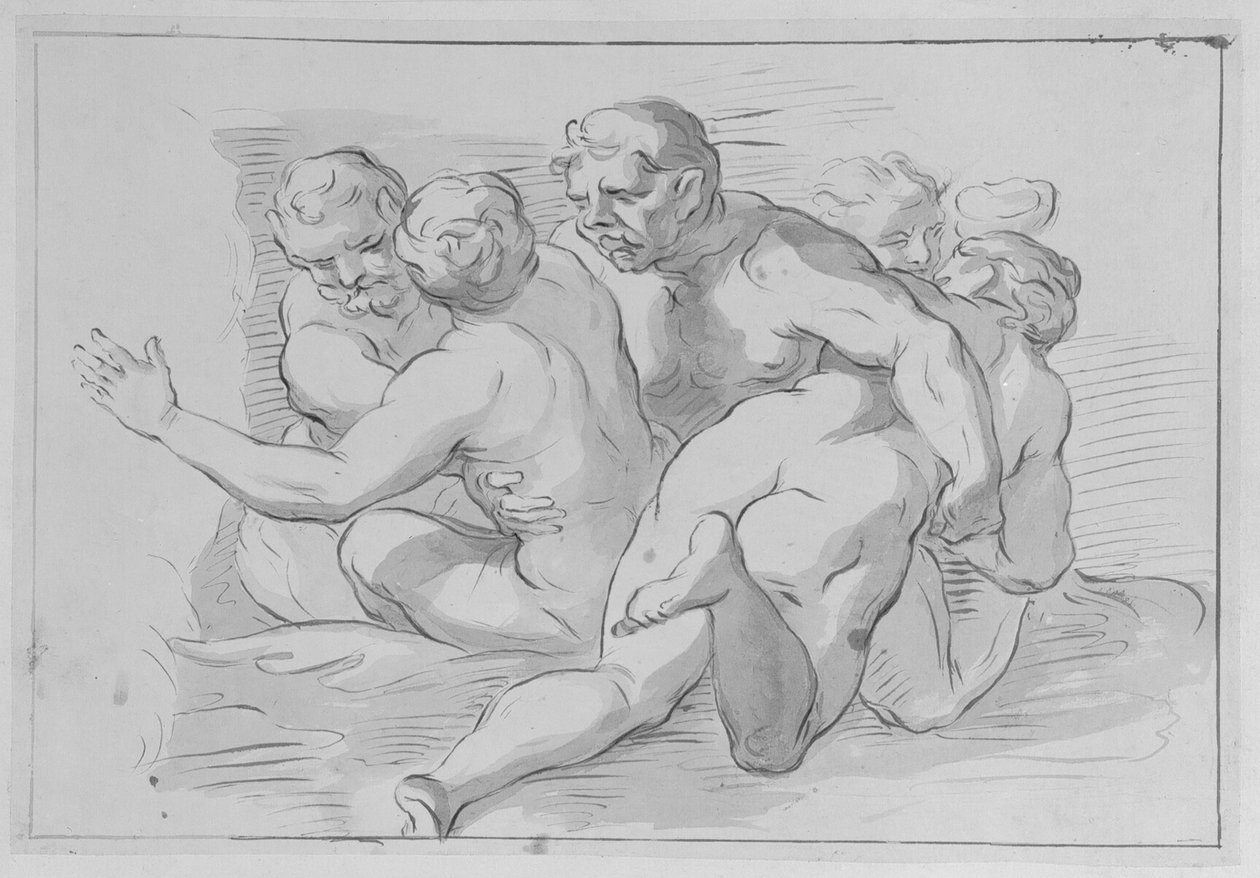 Grupp av nymfer och satyrer av Domenico Parodi