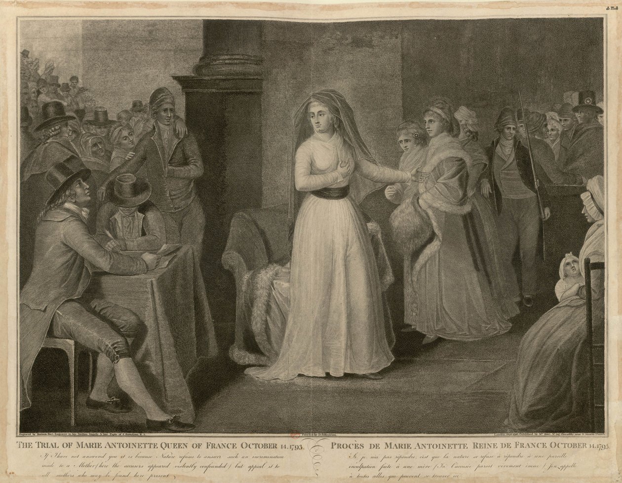 Rättegången mot Marie Antoinette, Frankrikes drottning, den 14 oktober 1793. av Domenico Pellegrini