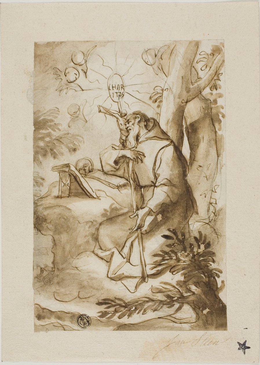 Sankt Jerome av Domenico Piola