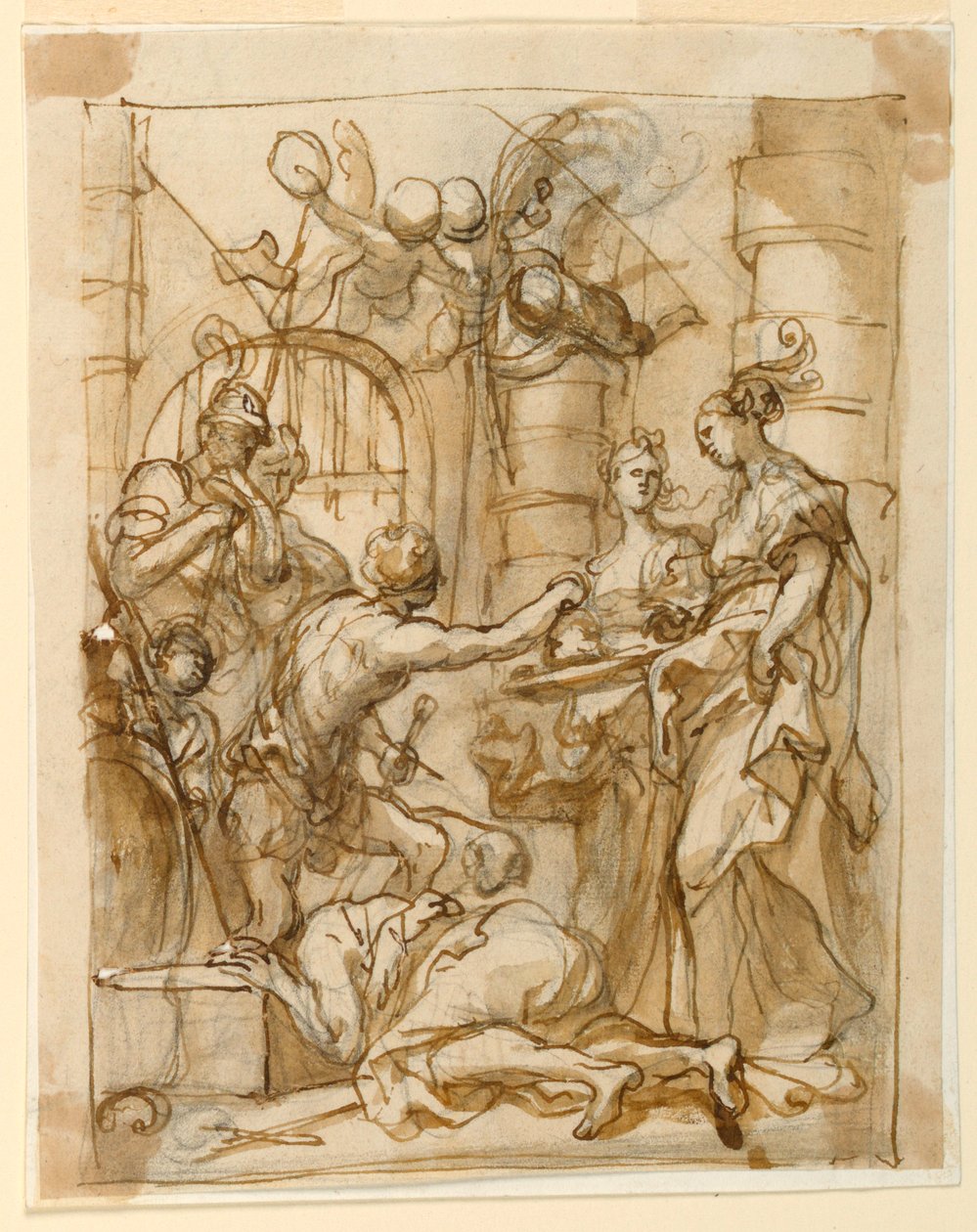 Salome tar emot huvudet av Johannes Döparen av Domenico Piola