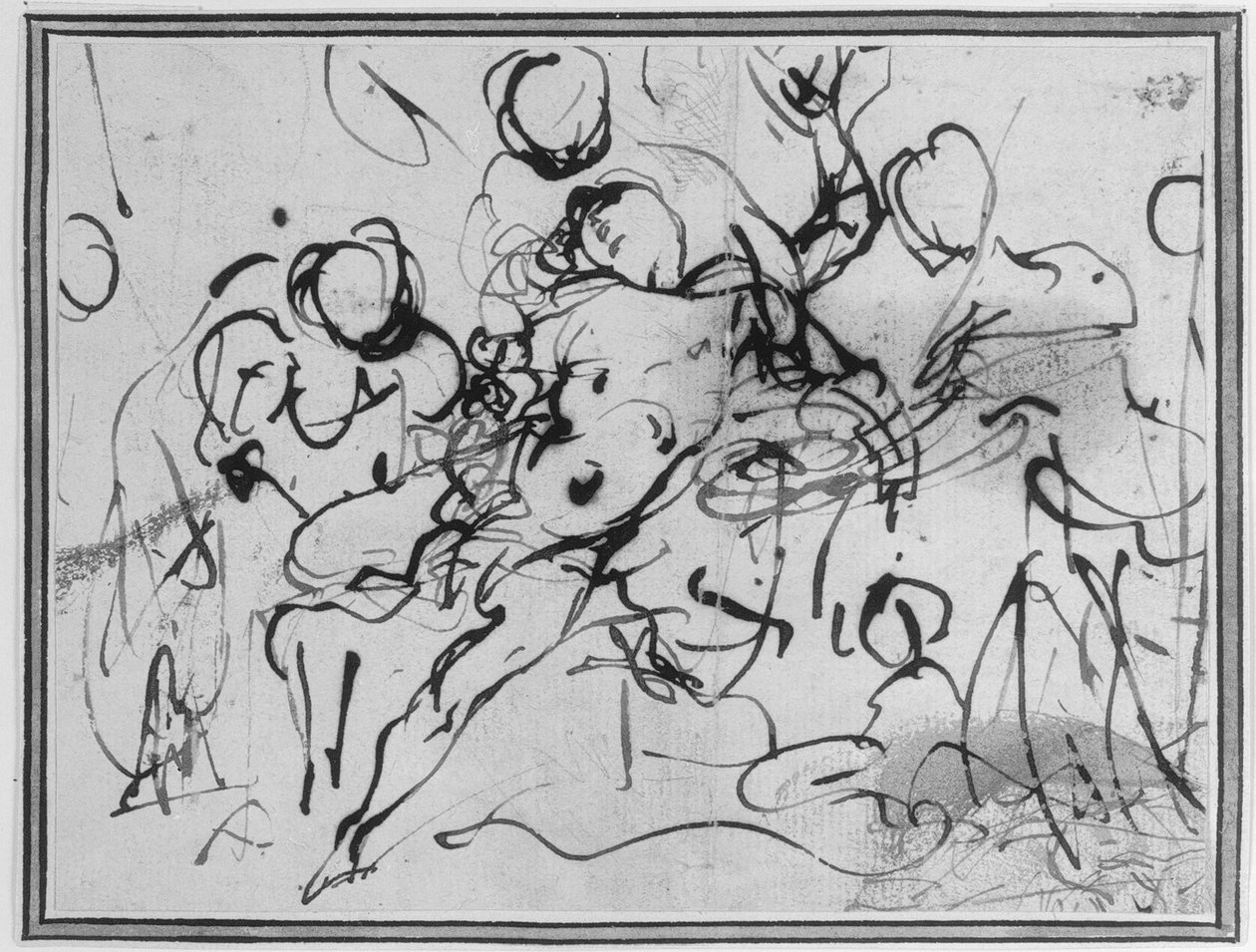 St. Sebastian tas om hand av kvinnorna eller Adonis död av Domenico Piola