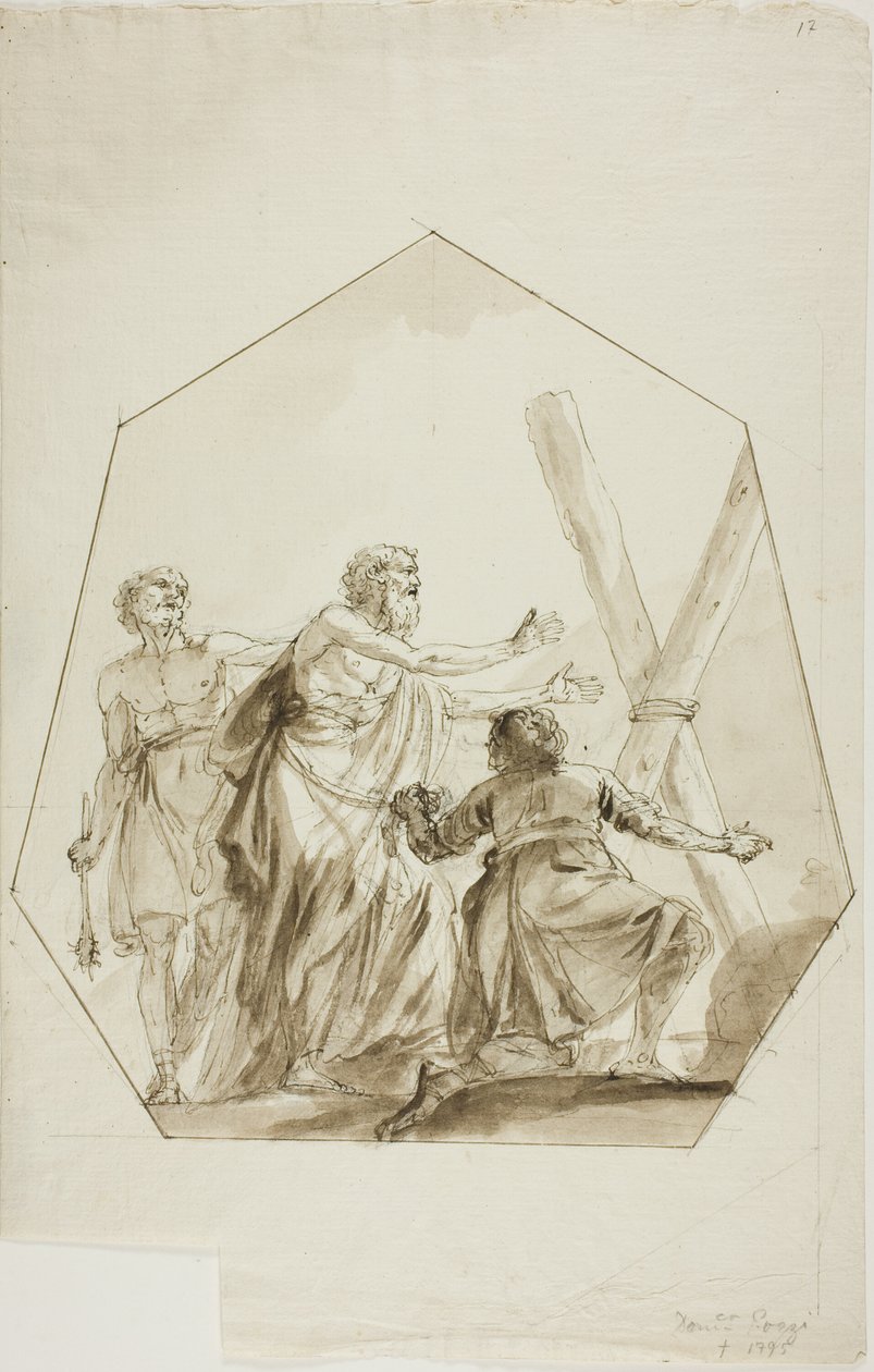 Korsfästelse av Sankt Andreas av Domenico Pozzi