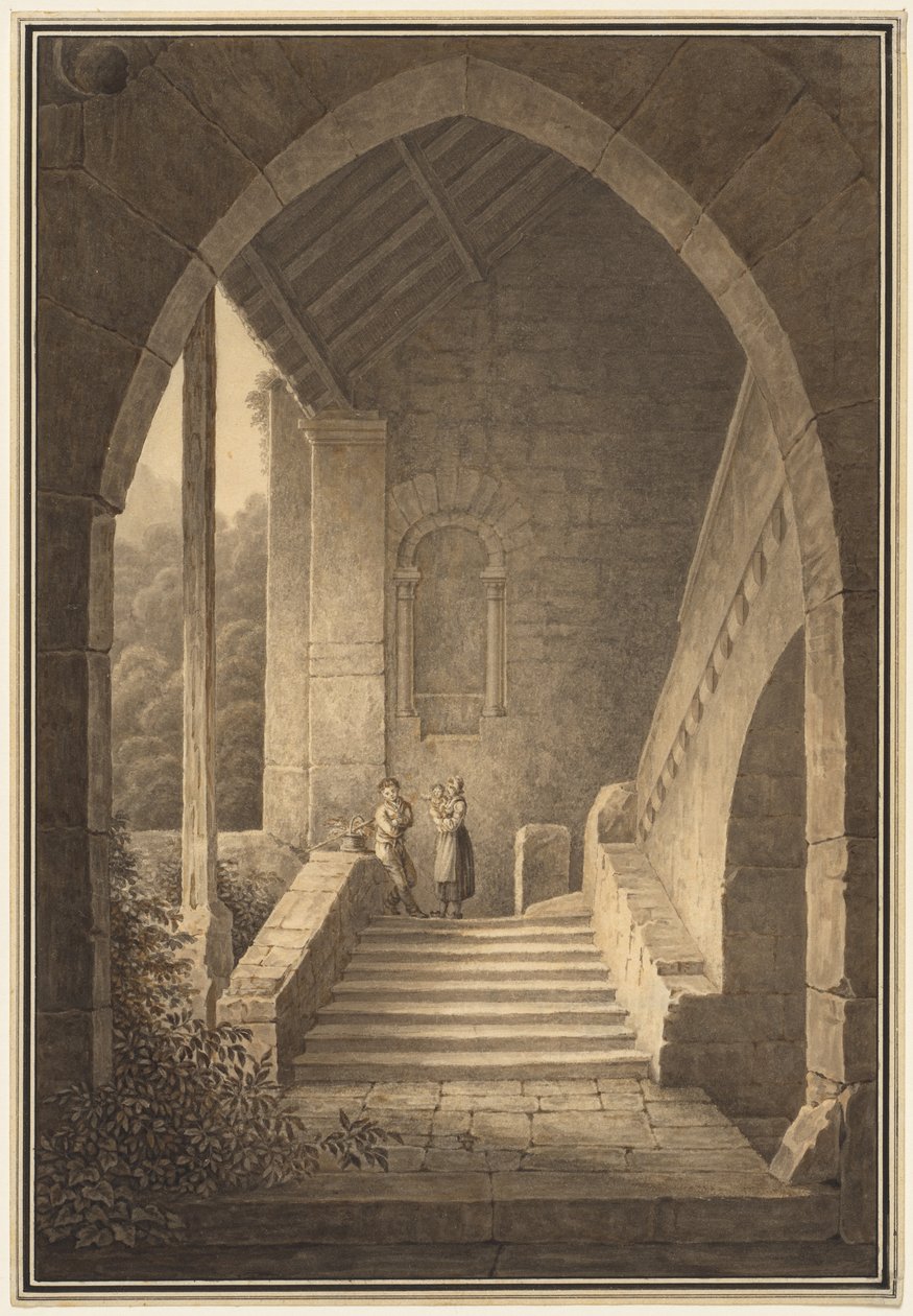 Yttertrappa av en gotisk ruin Trappa av en gotisk ruin, 1830. av Domenico Quaglio