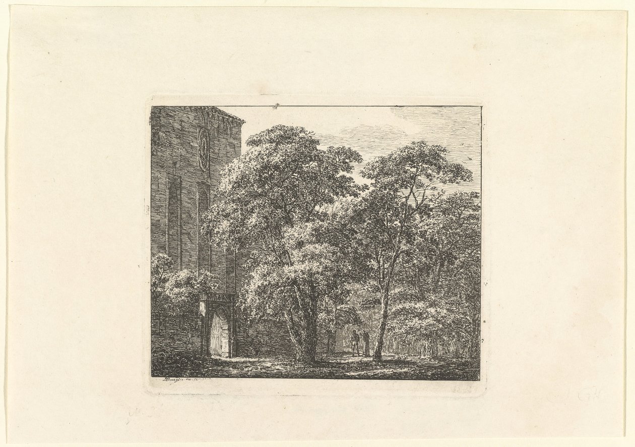 Gotisk arkitektur i ett landskap, ca. 1807. av Domenico Quaglio II