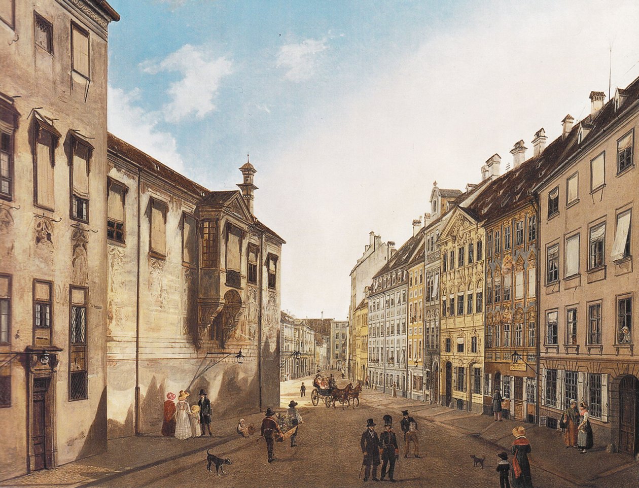Residenzstrasse mot Max-Joseph-Platz 1826 av Domenico Quaglio the Younger