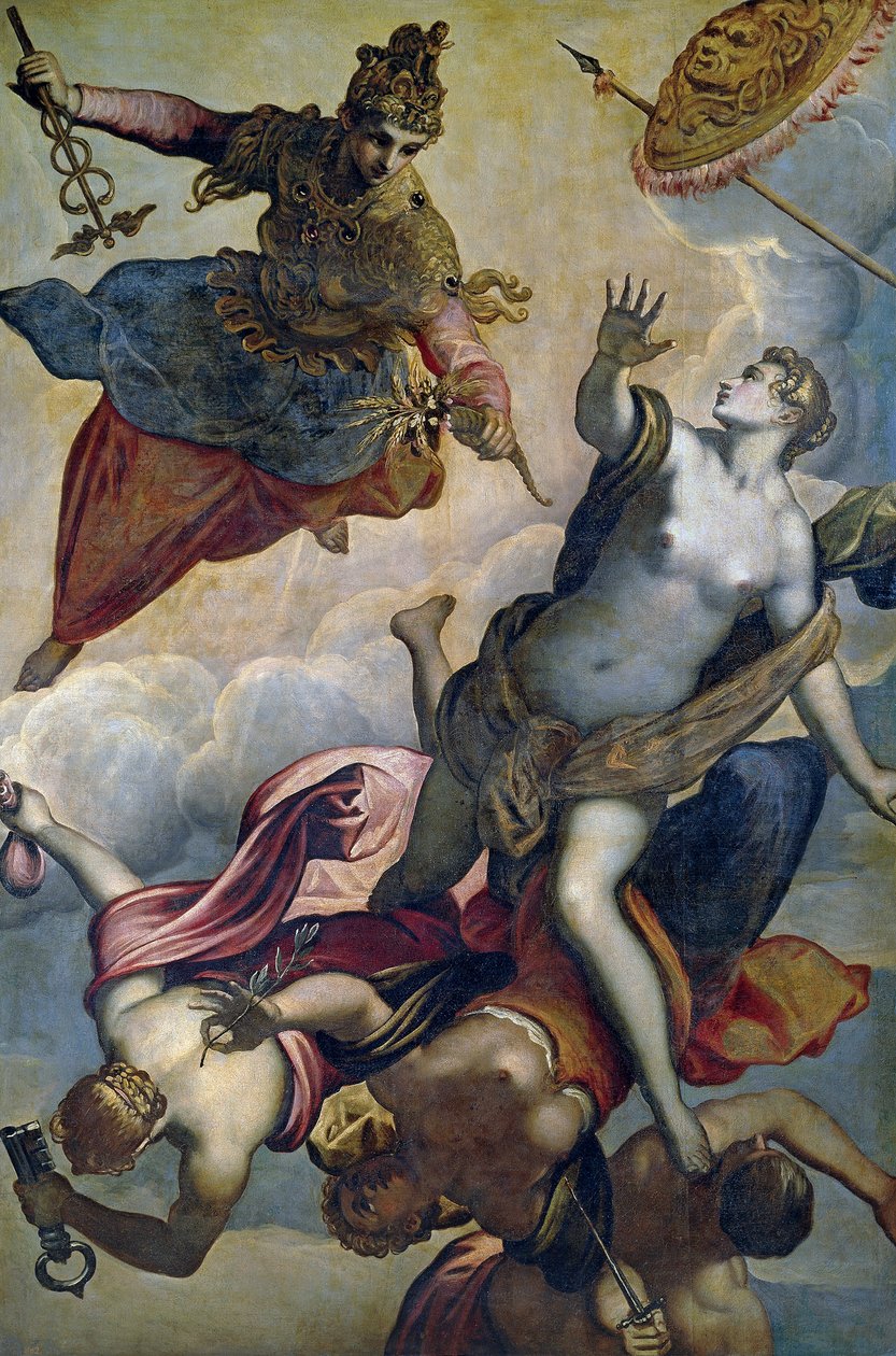 "" Allegorie de la prosperite "" (Välståndet) Peinture de Domenico Tintoretto dit le Tintoret (1560-1635) Slutet av 1500-talet Dim 207x140 cm Pradomuseet, Madrid av Domenico Robusti Tintoretto