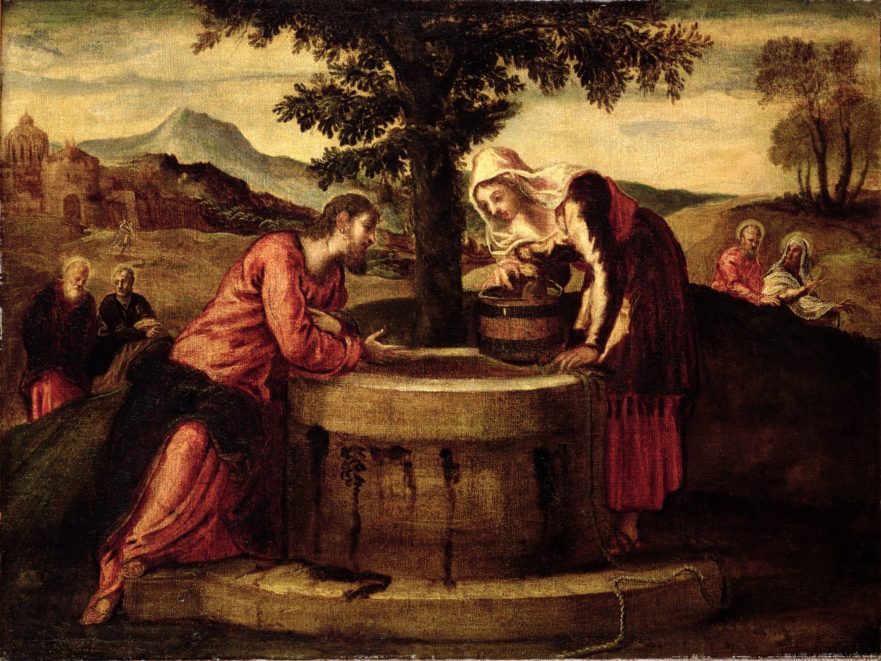 Kristus och Samariens kvinna av Domenico Robusti Tintoretto