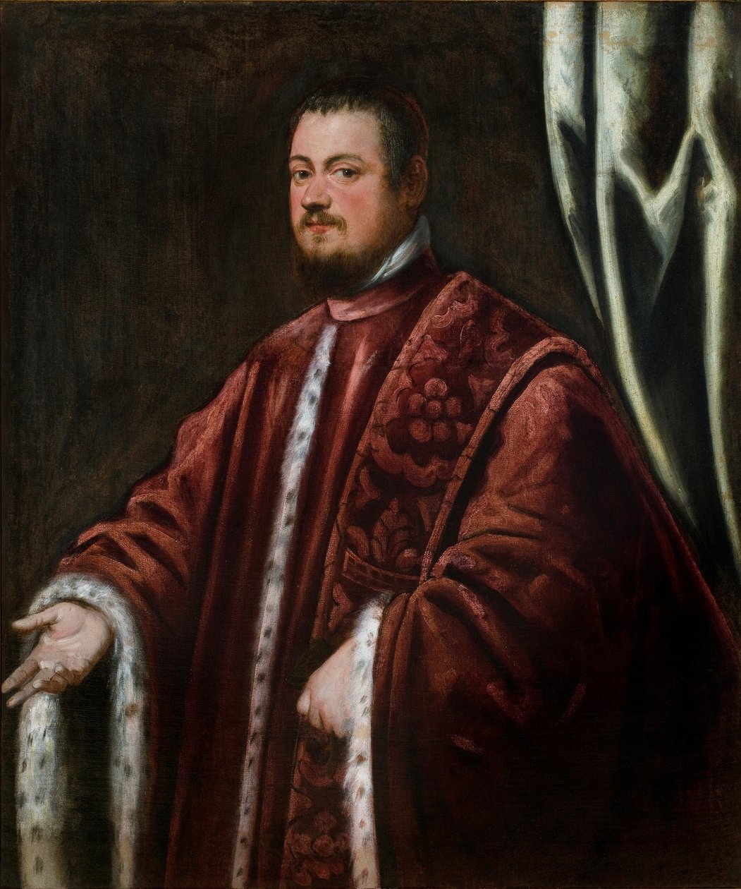 Porträtt av Nicolo Da Ponte (1491-1585) - Peinture de Domenico Robustio dit Tintoretto (1560-1635), huile sur toile av Domenico Robusti Tintoretto