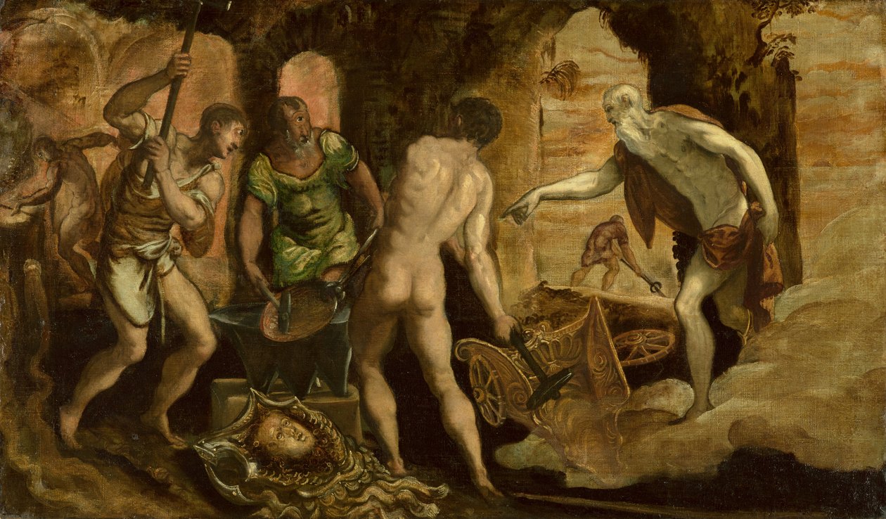 The Forge of Vulcan, cirka 1544-1548 (olja på duk) av Domenico Robusti Tintoretto