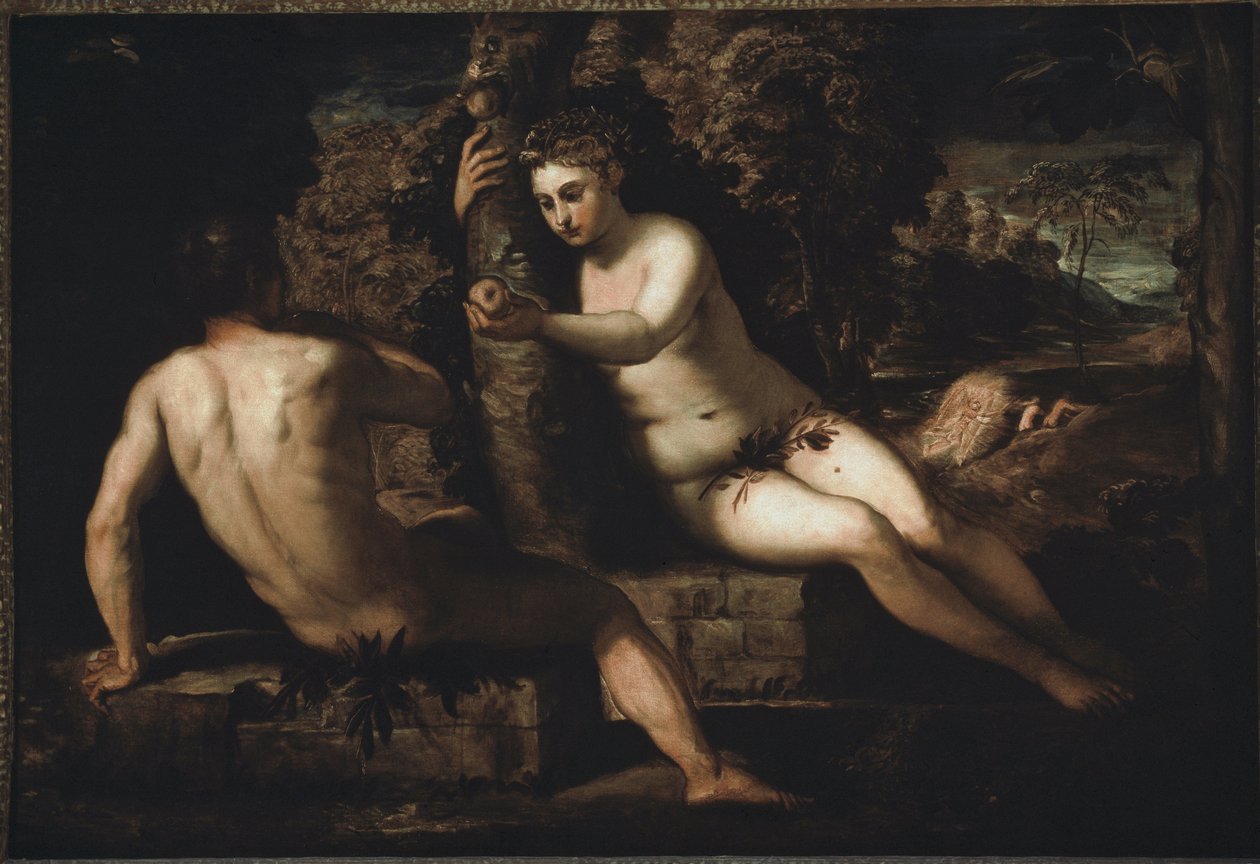 Arvsynden - Målning av Domenico Robusti Tintoretto