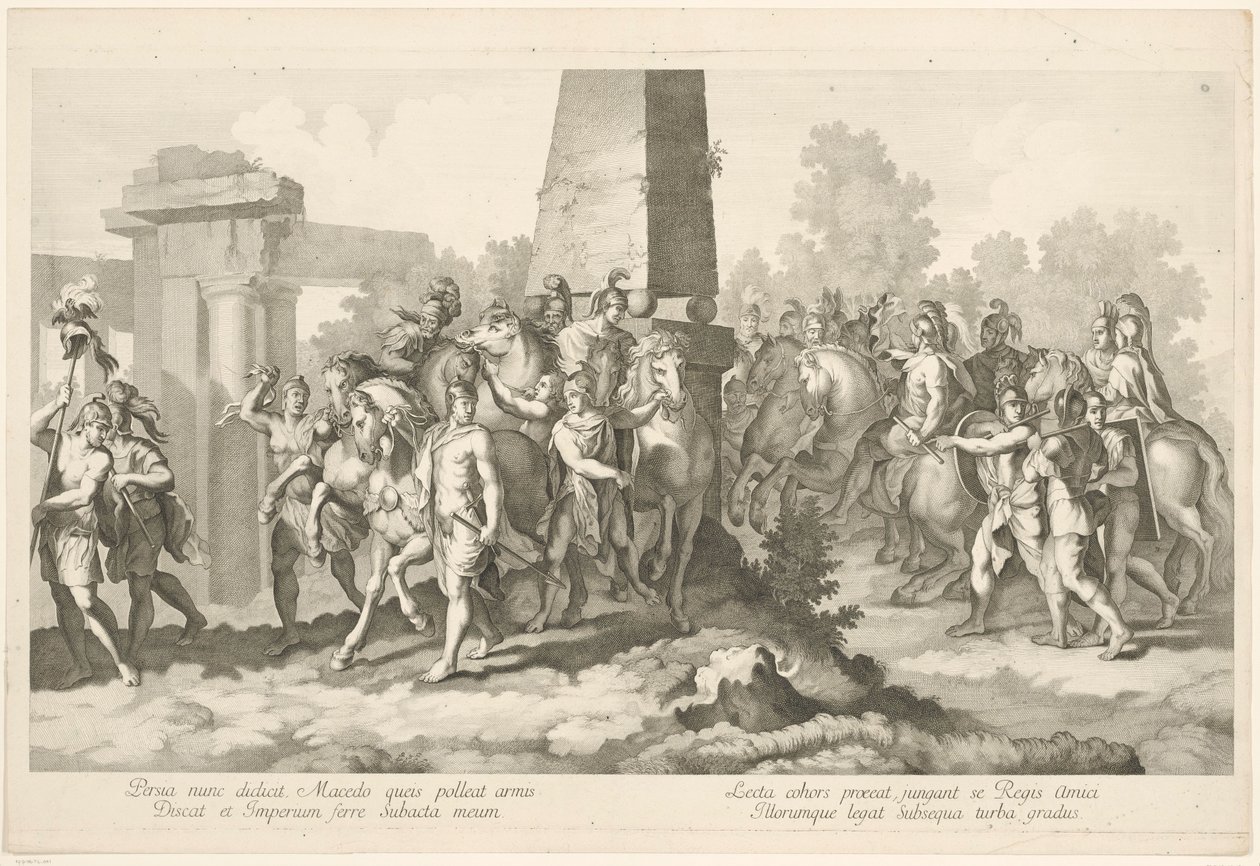 Soldater vid obelisken Alexander den stores triumf i Babylon (serietitel) av Domenico Rossetti