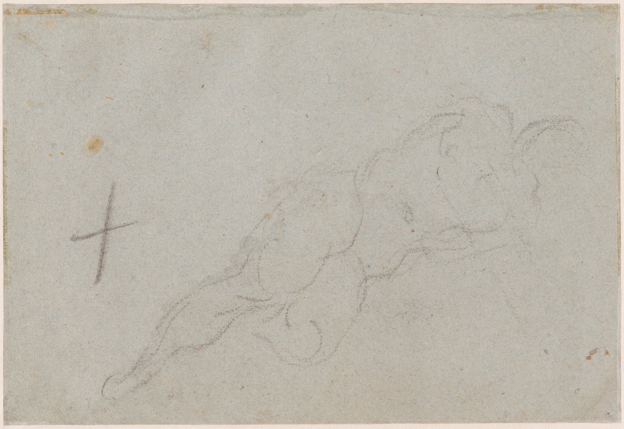 En kvinnlig naken [verso] av Domenico Tintoretto