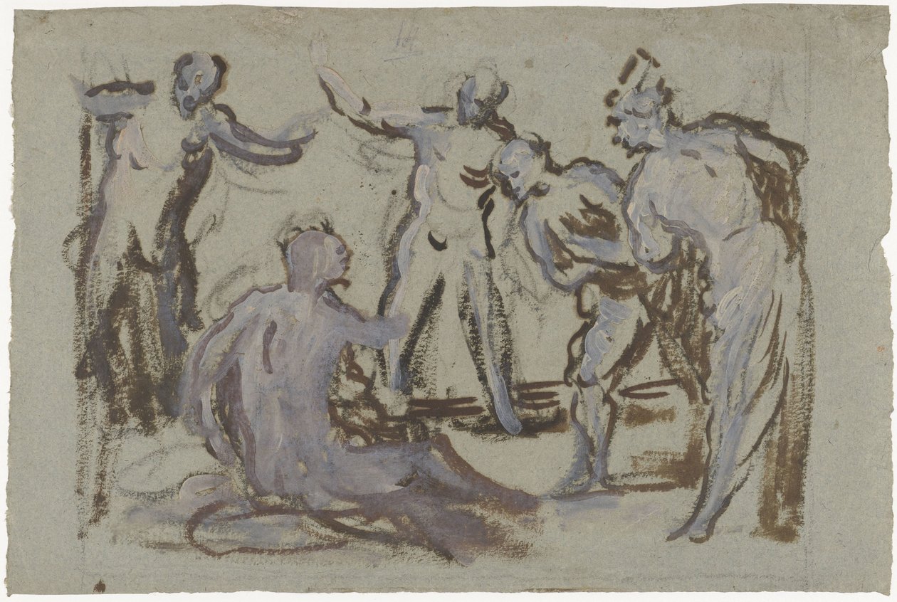 Job på dynghögen, omgiven av sina vänner av Domenico Tintoretto
