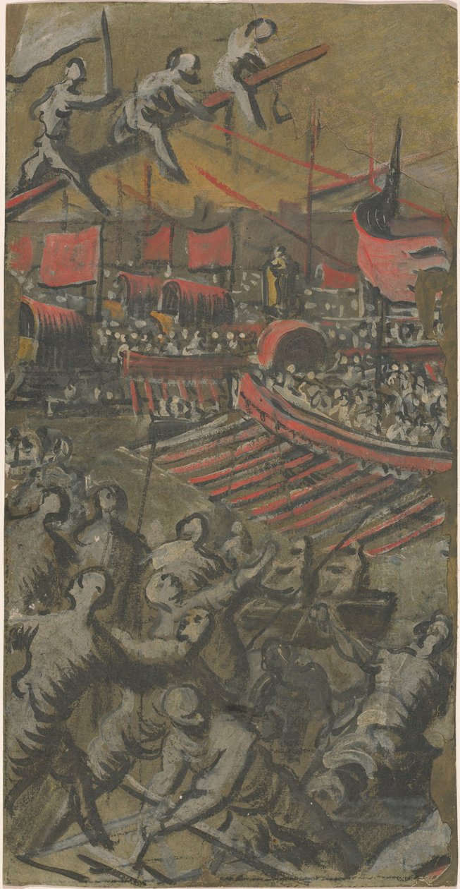 Venetianska fartyg som attackerar Konstantinopel av Domenico Tintoretto