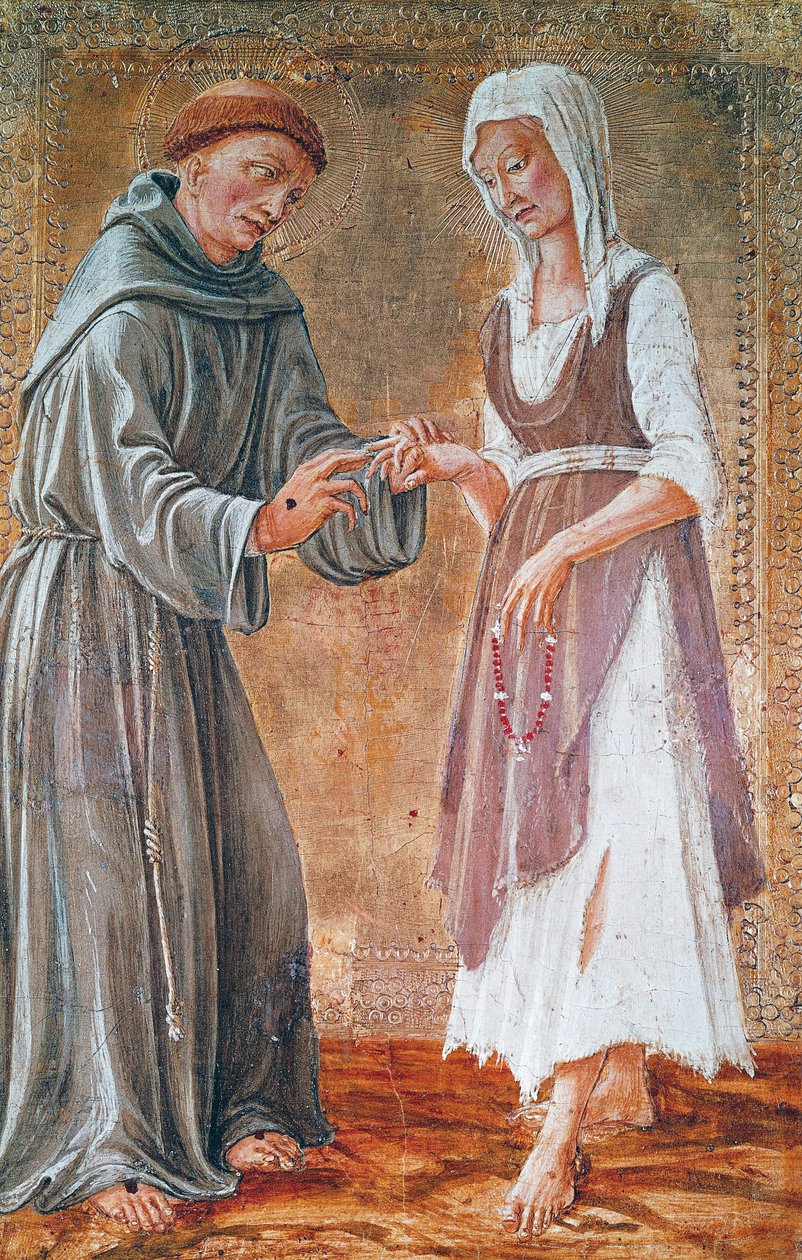 St Francis gifter sig med fattigdom av Domenico Veneziano