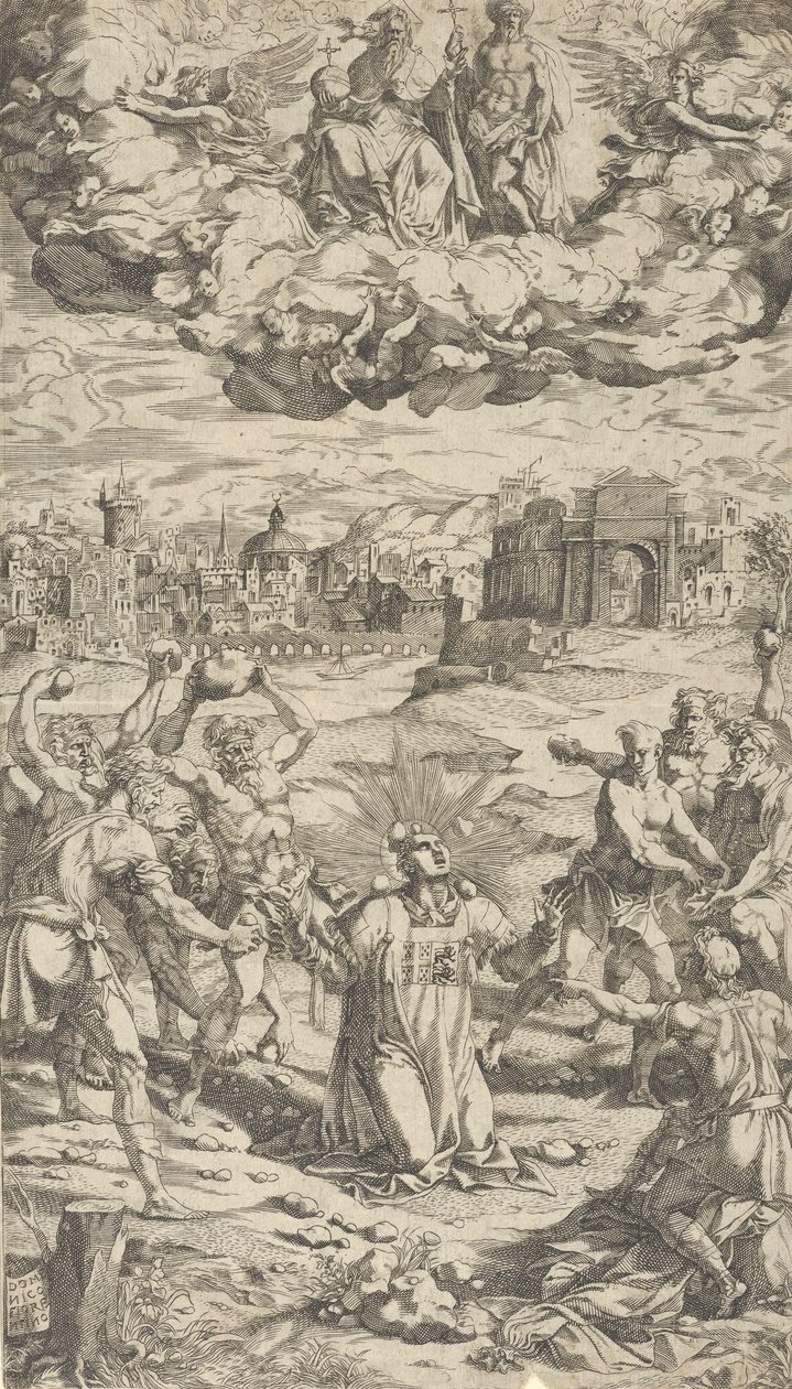 Steningen av Sankt Stefan, 1500-talet. av Domenico del Barbiere