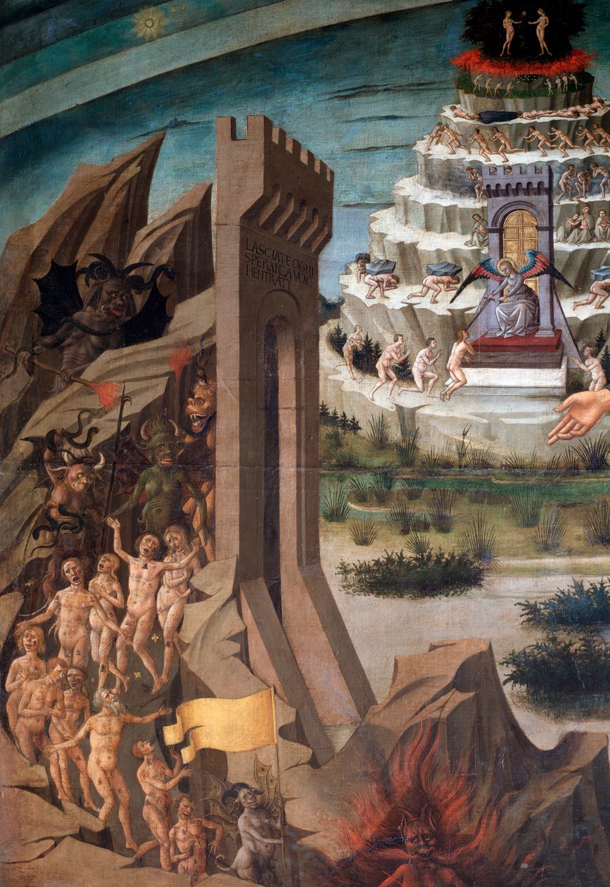 Dante Alighieri och hans komedi av Domenico di Michelino