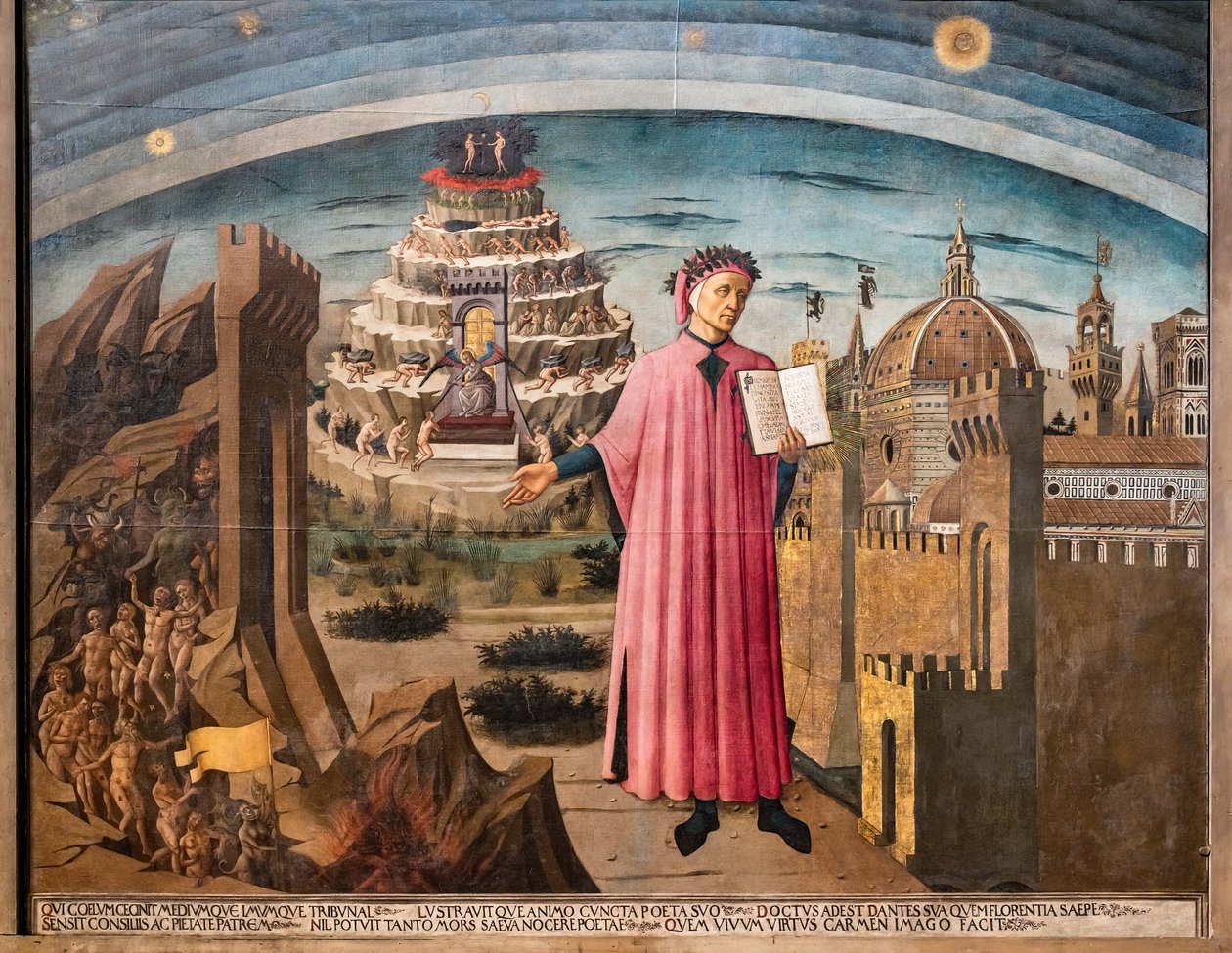 Dante Alighieris gudomliga komedi av Domenico di Michelino