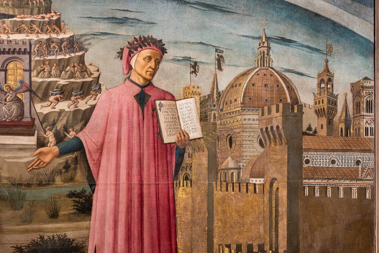 Dante Alighieris gudomliga komedi av Domenico di Michelino