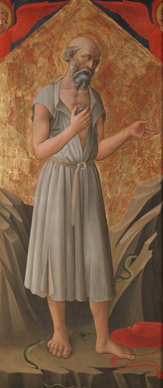 St. Hieronymus, botfärdig, ca 1460 (tempera på panel) av Domenico di Michelino