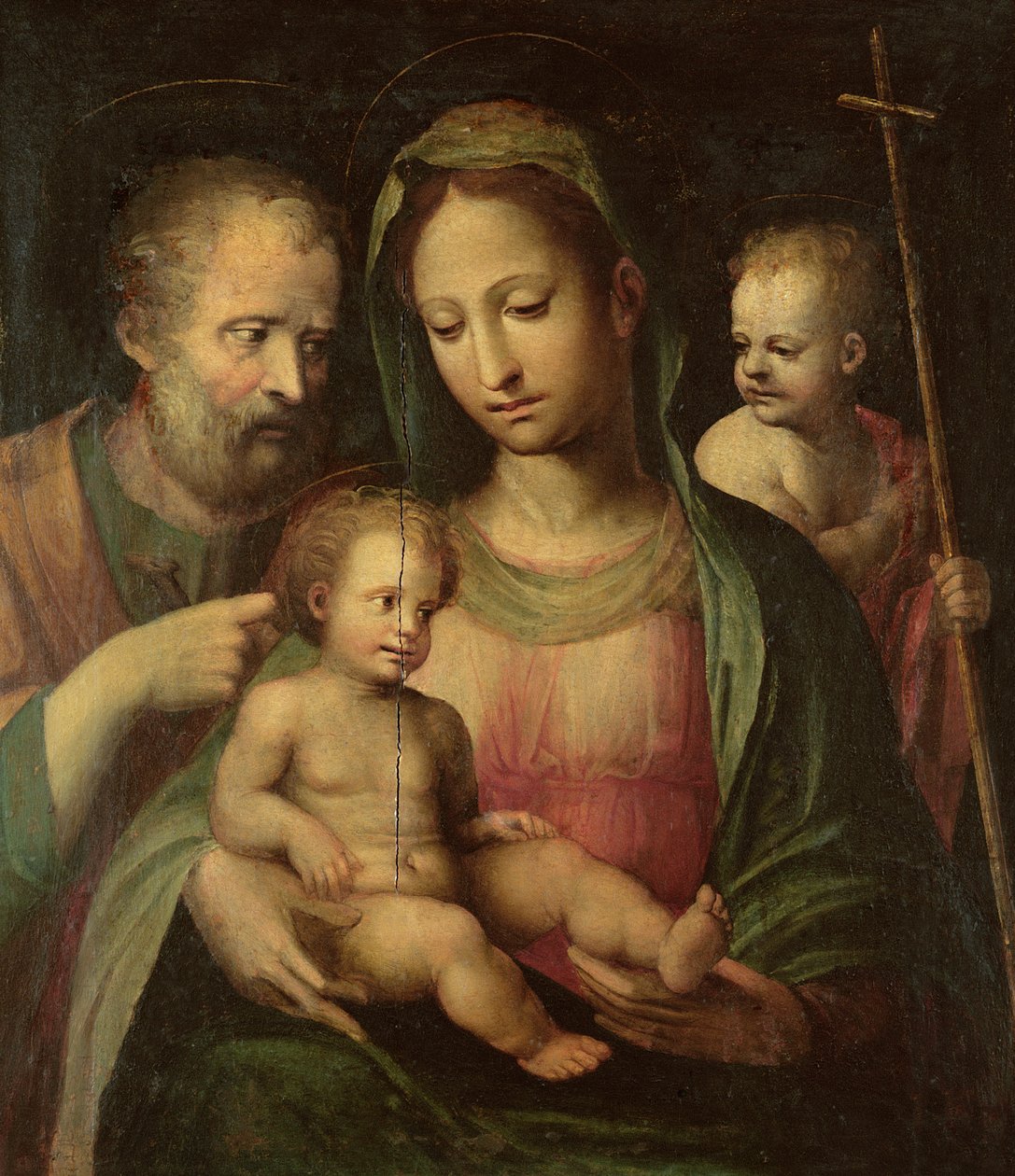 Den heliga familjen med Saint John av Domenico di Pace Beccafumi  