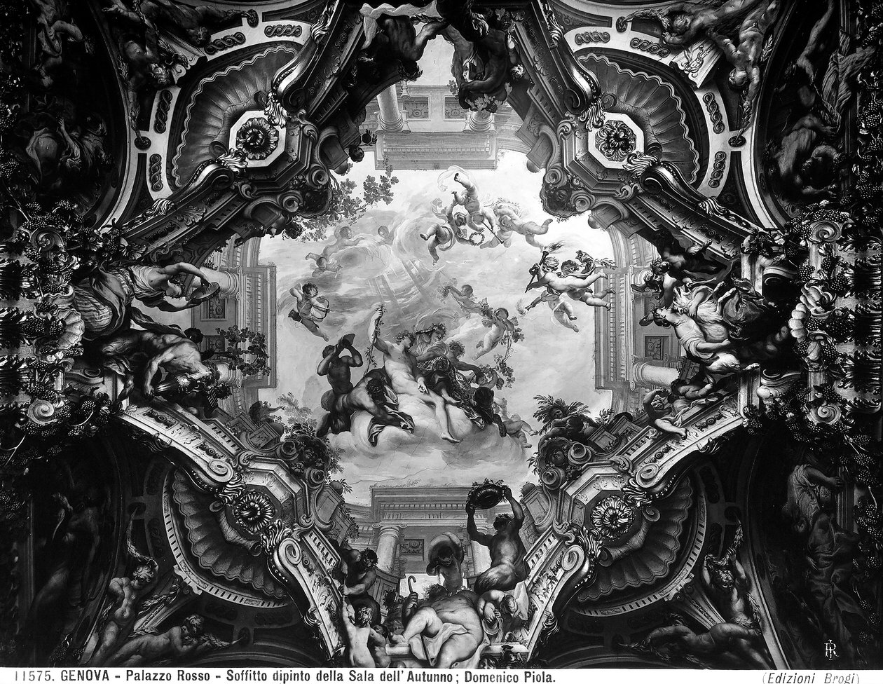 Allegory of Autumn, på Höstrummets valv av Domenico the Elder Piola