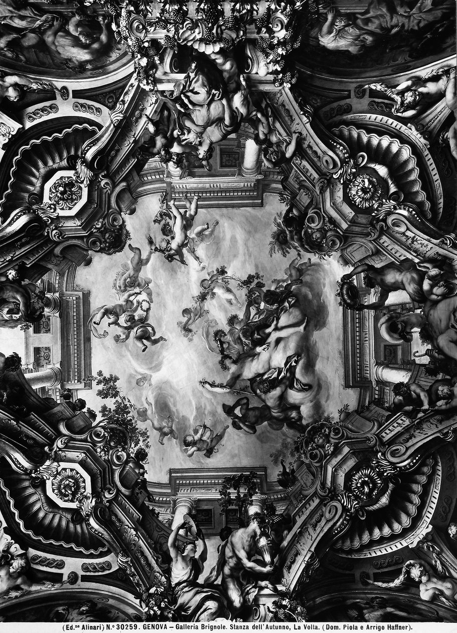 Tak i höstrummet, Brignole Gallery av Domenico the Elder Piola