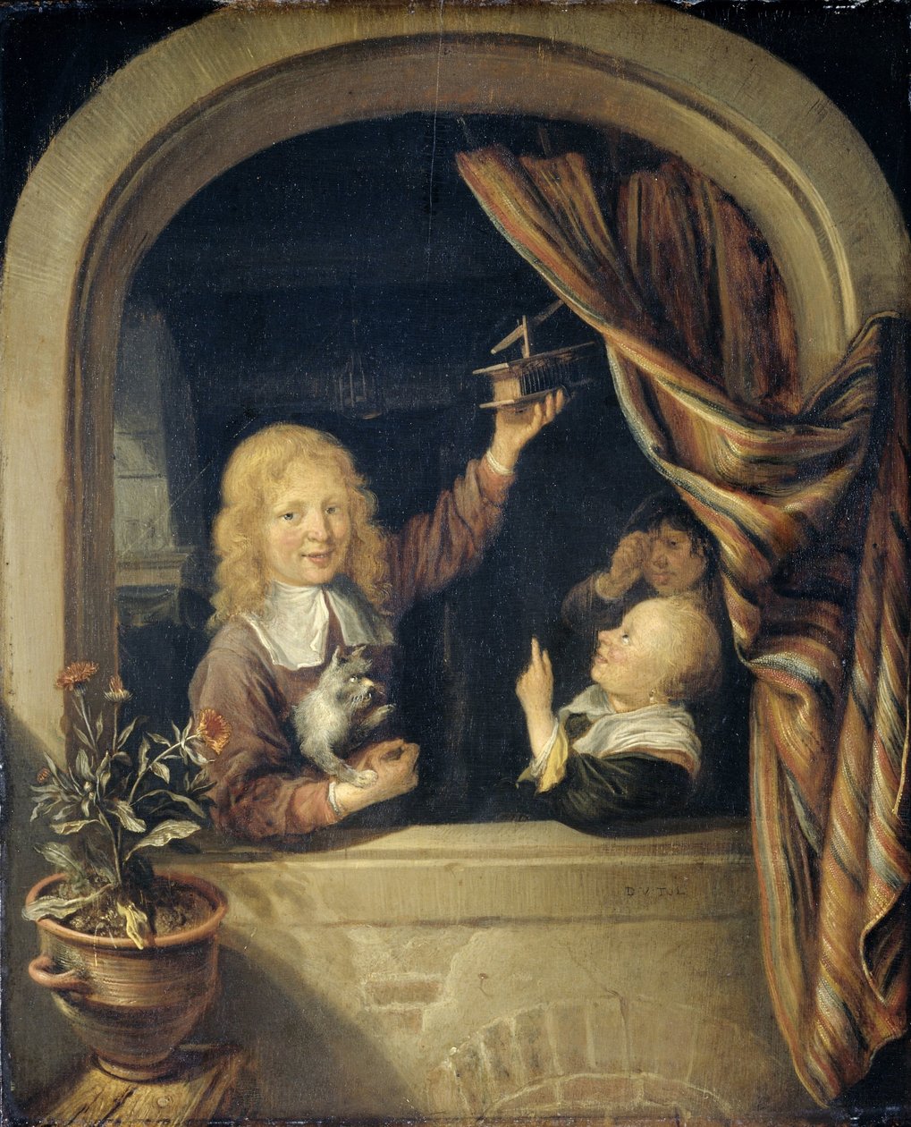 Barn med en råttfälla av Domenicus van Tol