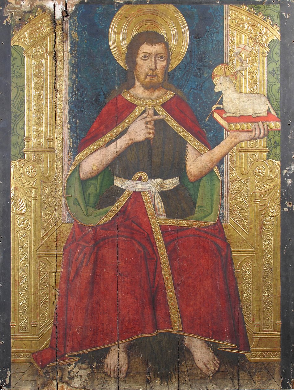 Panel med Johannes Döparen på tronen från Retable, 1400-talet. av Domingo Ram