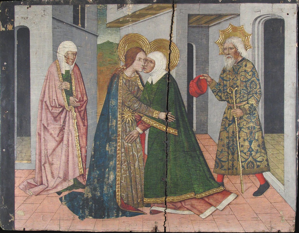 Visitationspanelen från Saint John Retable, 1400-talet. av Domingo Ram