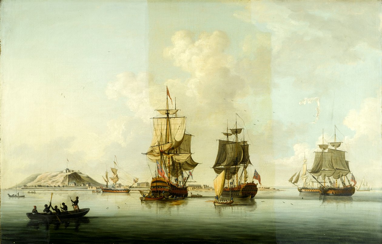 Anfallet mot Goree den 29 december 1758: Fartyg till ankars efter anfallet av Dominic Serres