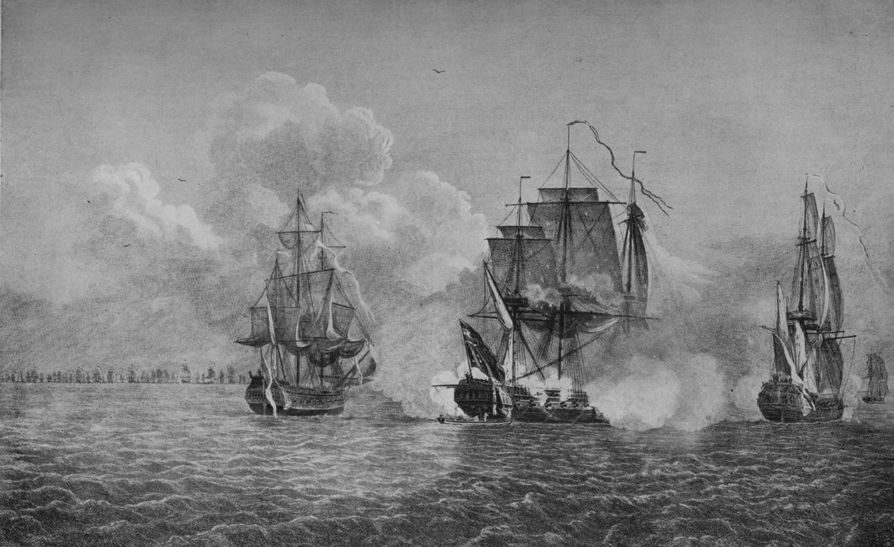 Fångst av Thetis och Phenix, c1770 av Dominic Serres