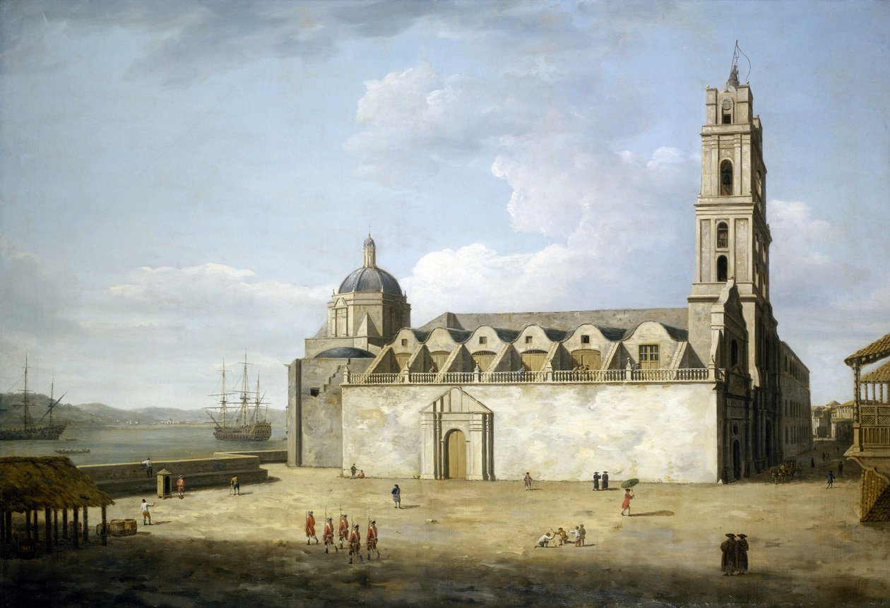 Katedralen i Havanna (Kuba), augusti och september 1762. Olja på duk, utförd strax efter britternas intagande av staden 1762, av Dominic Serres (1722-1793). av Dominic Serres