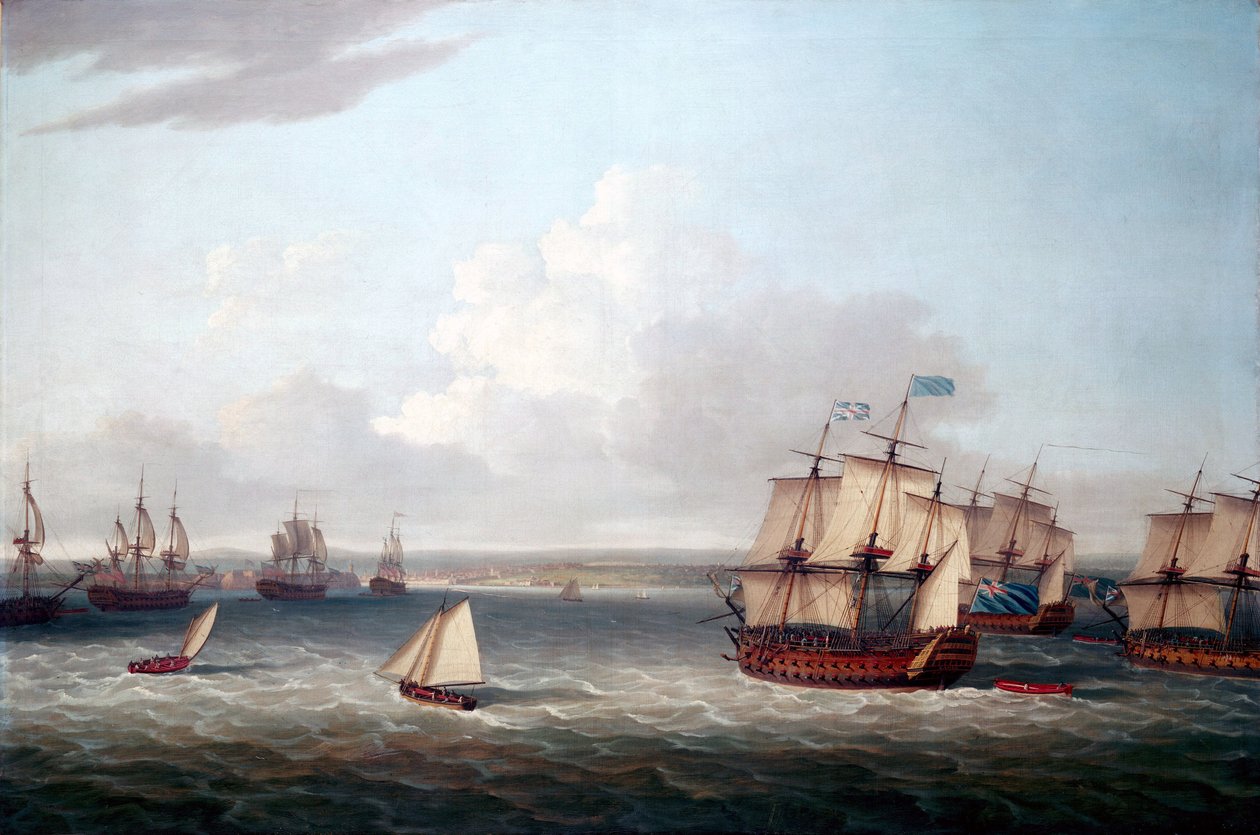 Det sjuåriga kriget (1756-1763): Den brittiska flottan anlöpte hamnen i Havanna (Kuba) den 21 augusti av Dominic Serres