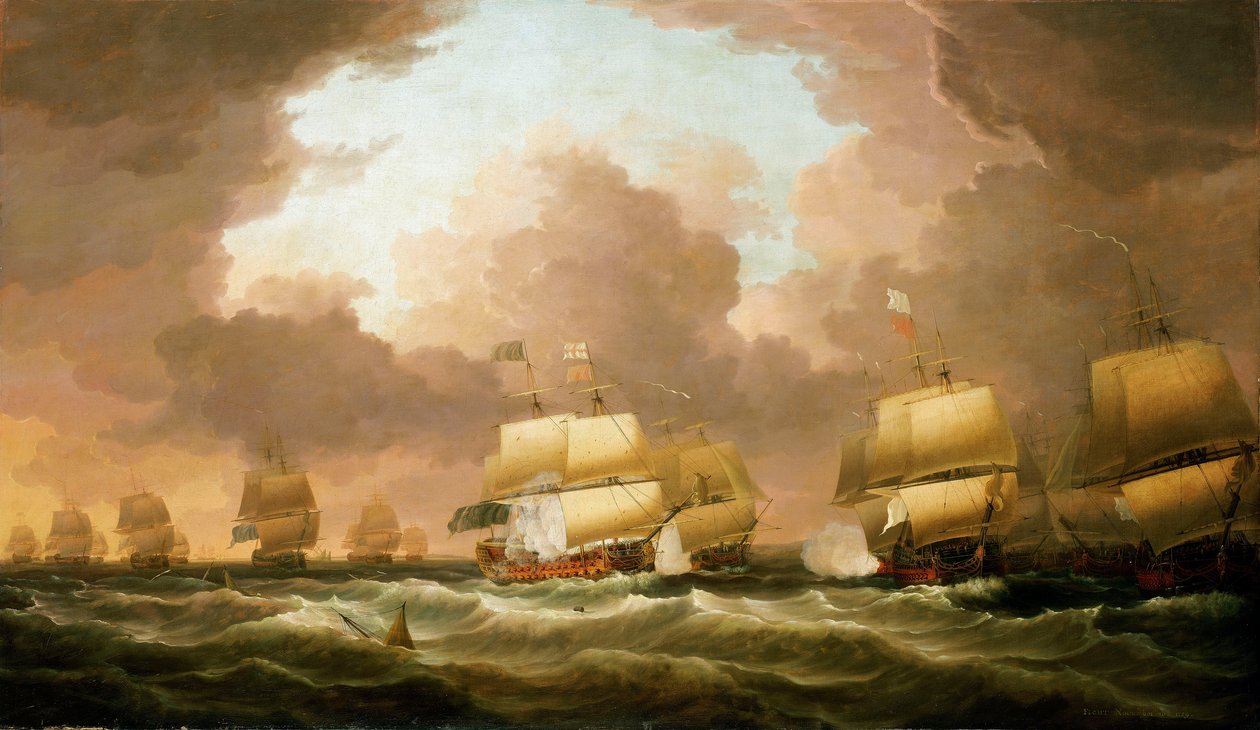 Slaget vid Quiberon Bay den 20 november 1759 av Dominic Serres