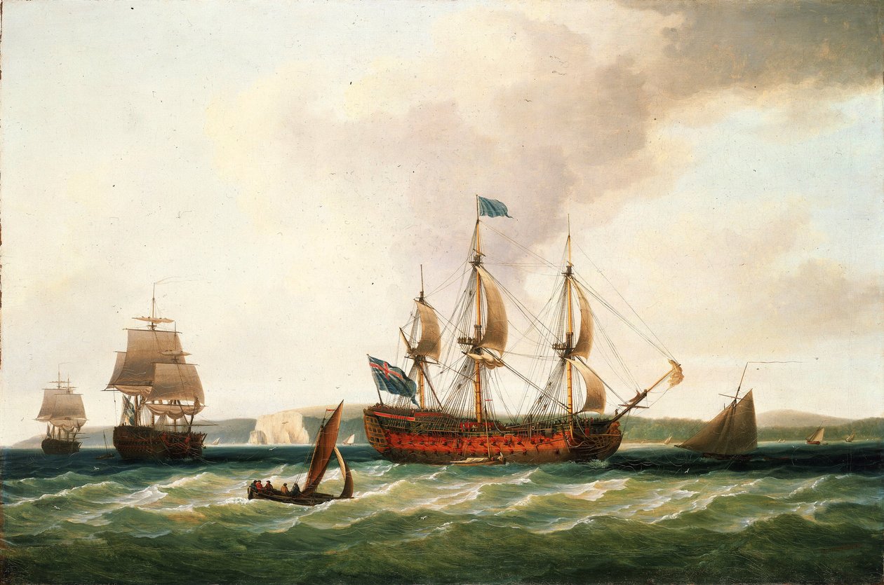 "Saint George", ett 100-kanoners fartyg av första klass, byggt 1756 på Woolwich-varvet (England), var flottans kommandofartyg under sjöslaget vid Quiberonbukten, eller slaget vid Cardinals, 1759 av Dominic Serres