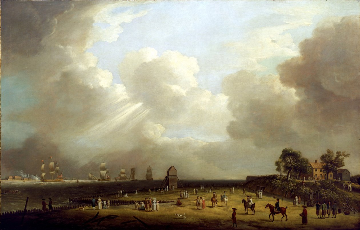 Prinsessan Charlottes (1766-1828) ankomst till Harwich, september 1761. Olja på duk av Dominic Serres