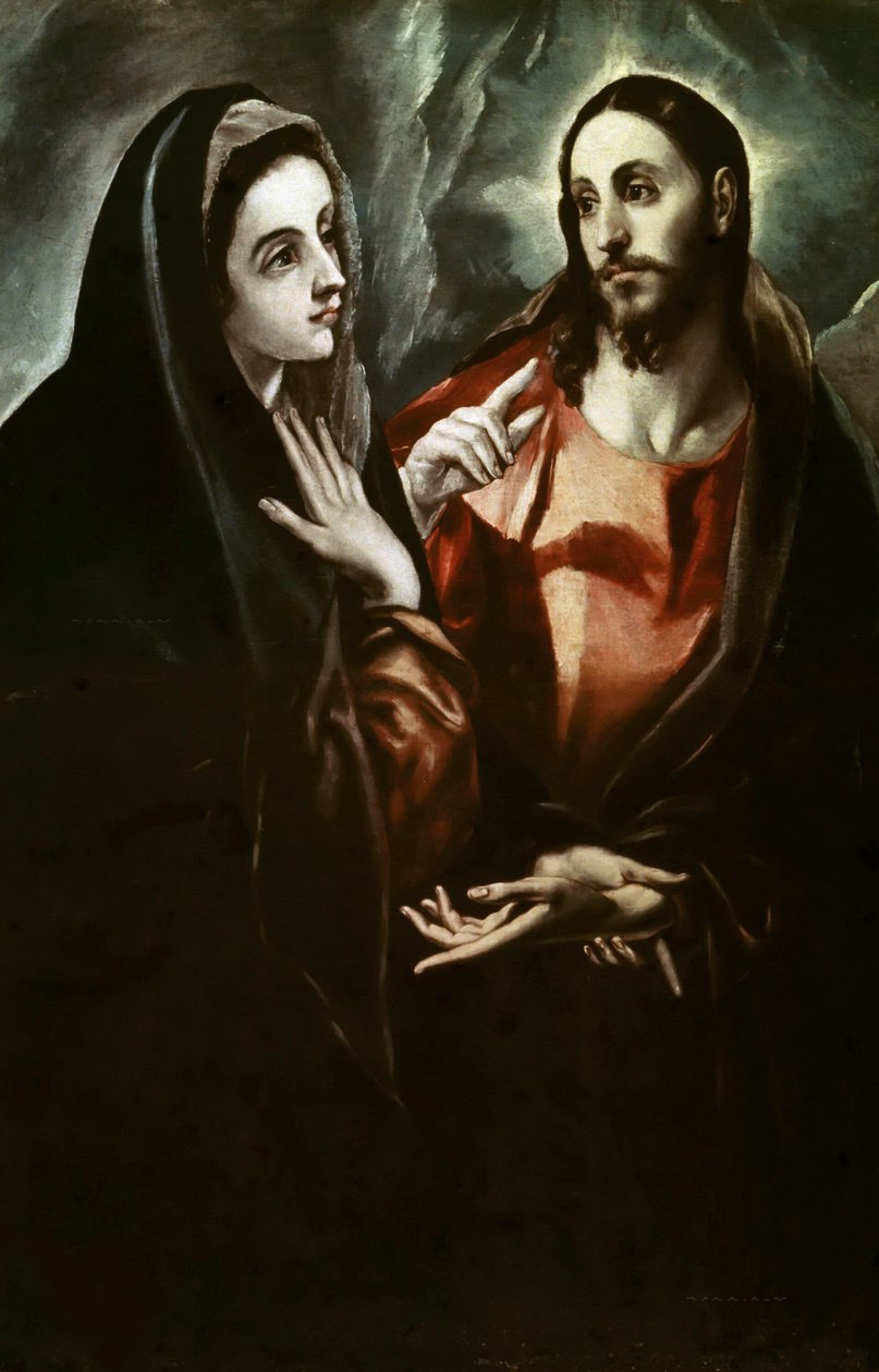 Kristus tar avsked från sin moder, ca. 1600. av Dominico El Greco