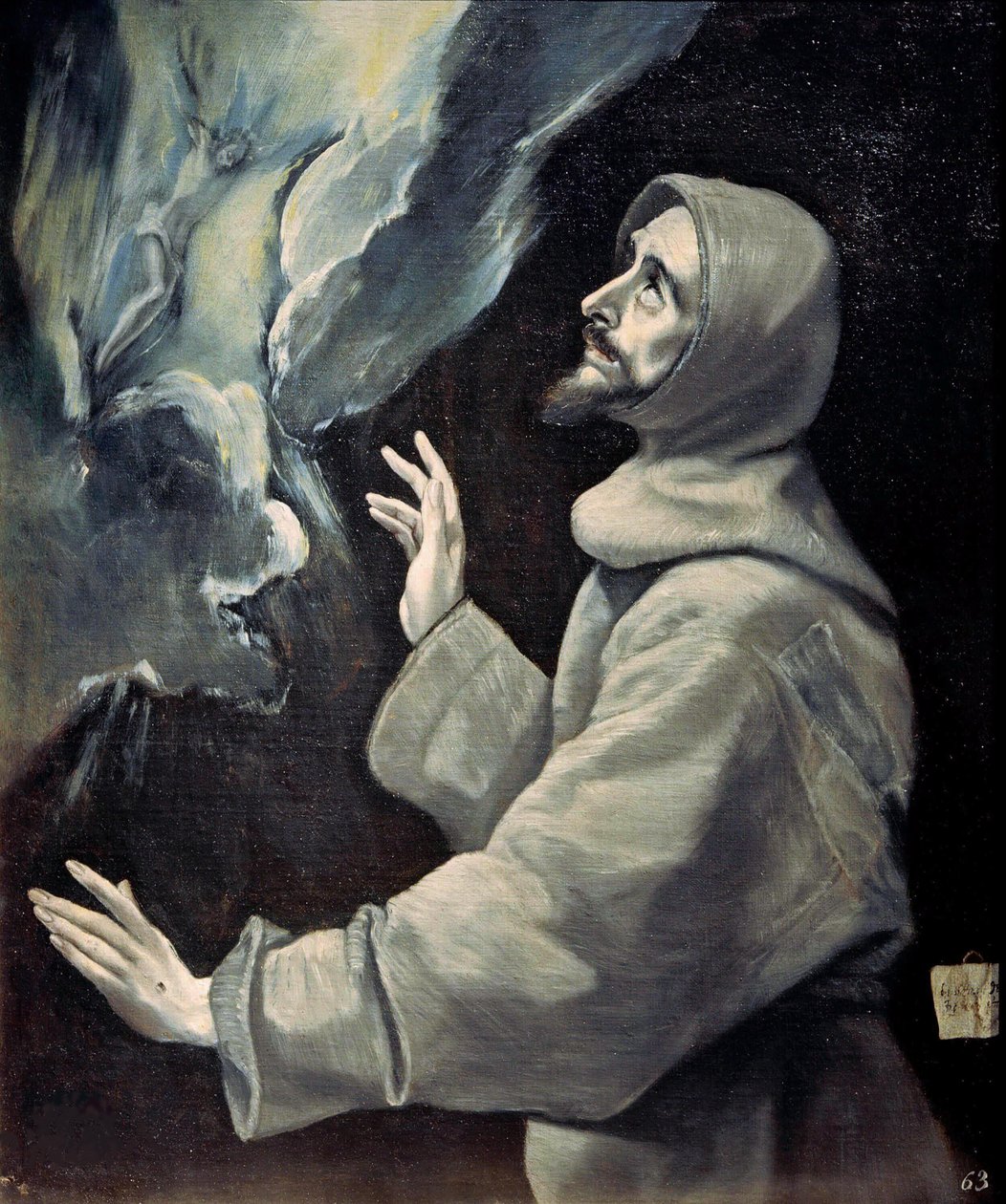 Saint Francis tar emot Stigmata, ca 1585-1590. av Dominico El Greco