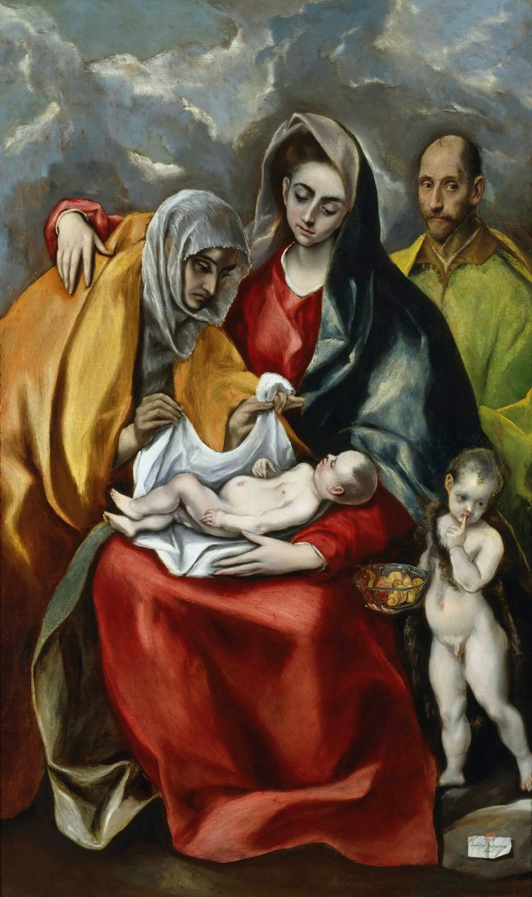 Den heliga familjen med den unge Johannes döparen, ca 1585. av Dominico El Greco