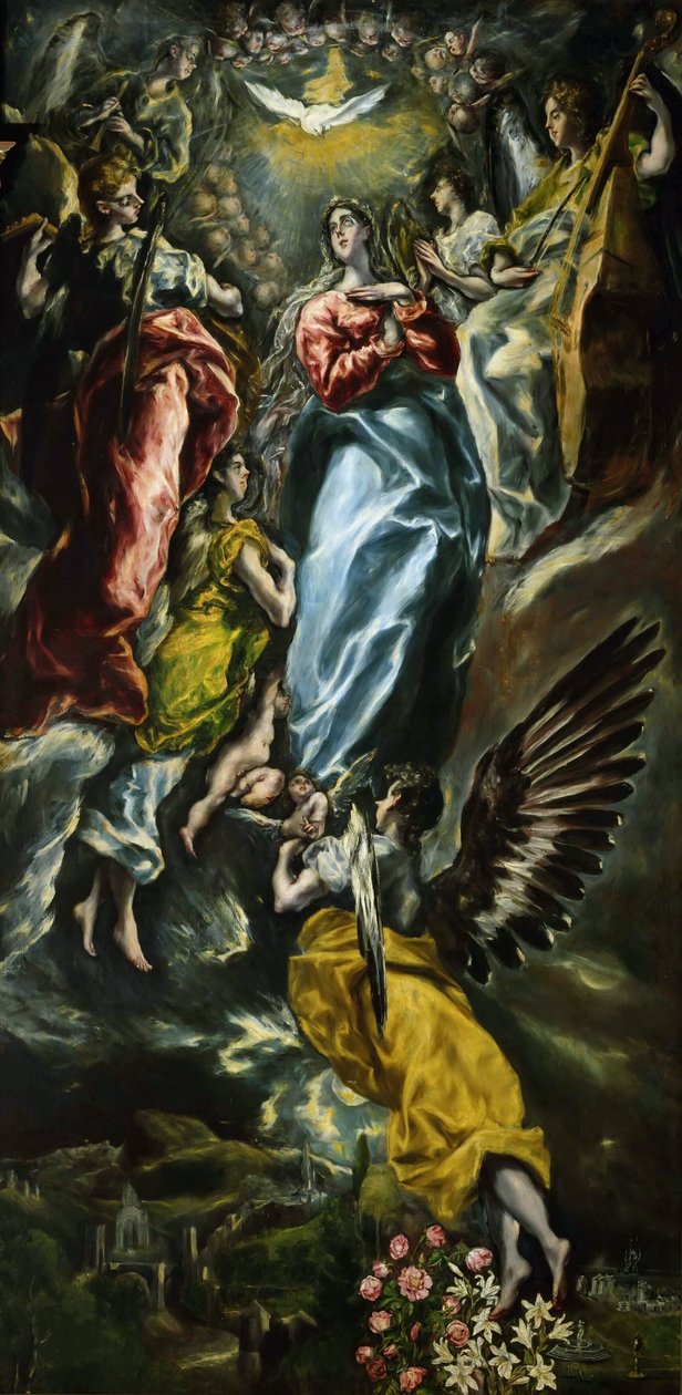 Jungfruns obefläckade avlelse, ca. 1608-1610. av Dominico El Greco