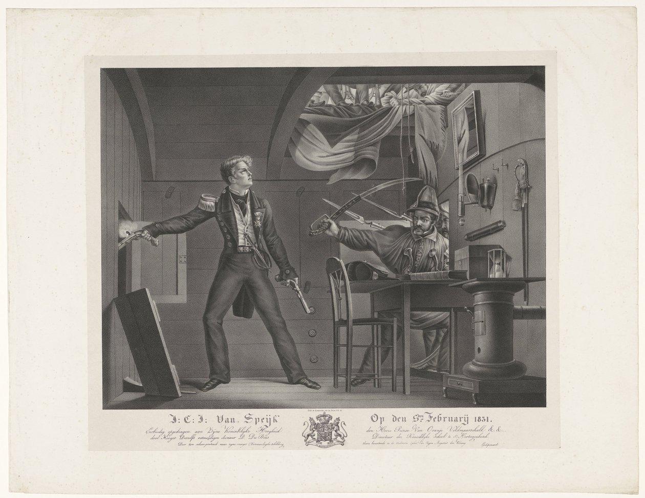 J:C:J: Van Speijk Den 5 februari 1831 (titel på objekt) av Dominicus Franciscus du Bois