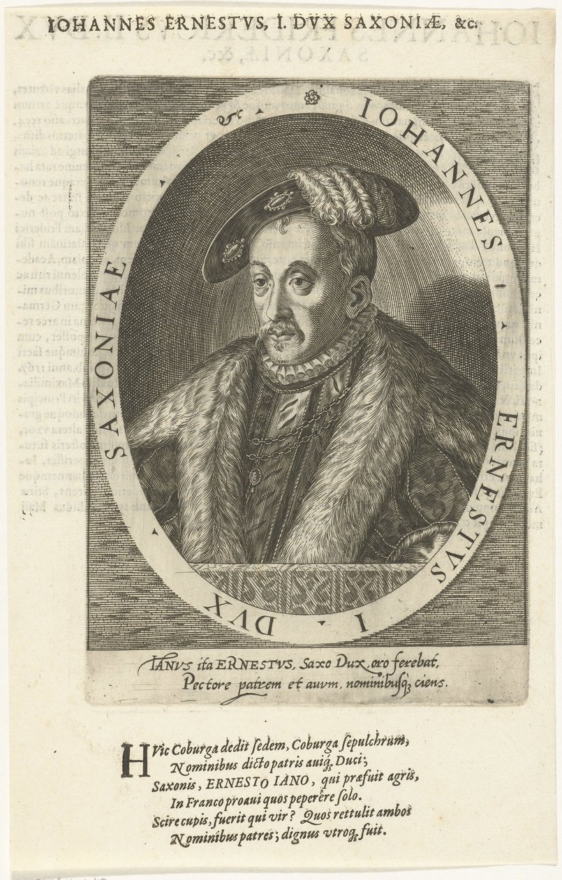 John Ernest 1521-1553, hertig av Saxe-Coburg, 1601 av Dominicus or Custodis Custos