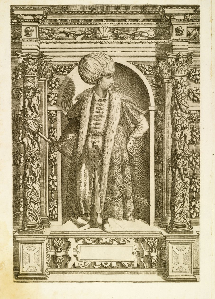 Sultan Suleiman I den magnifika, 1601 av Dominicus or Custodis Custos