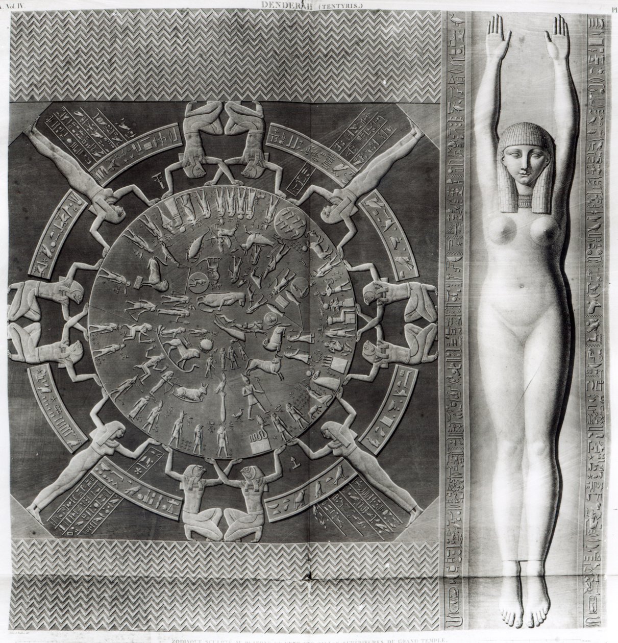 Dendera Zodiac, graverad 1802 av Dominique Vivant Denon