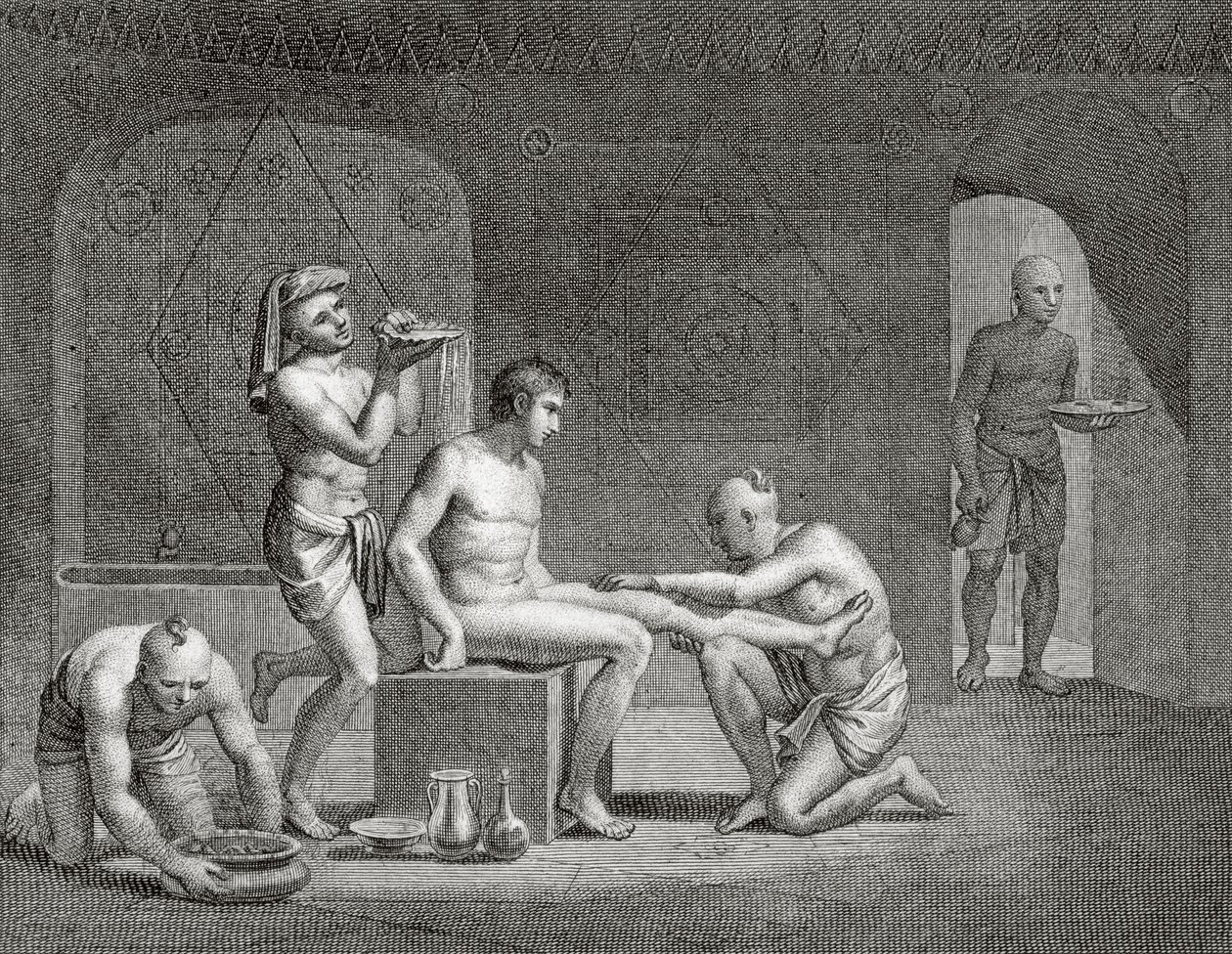 Inuti ett egyptiskt badhus, ca 1820-talet av Dominique Vivant Denon