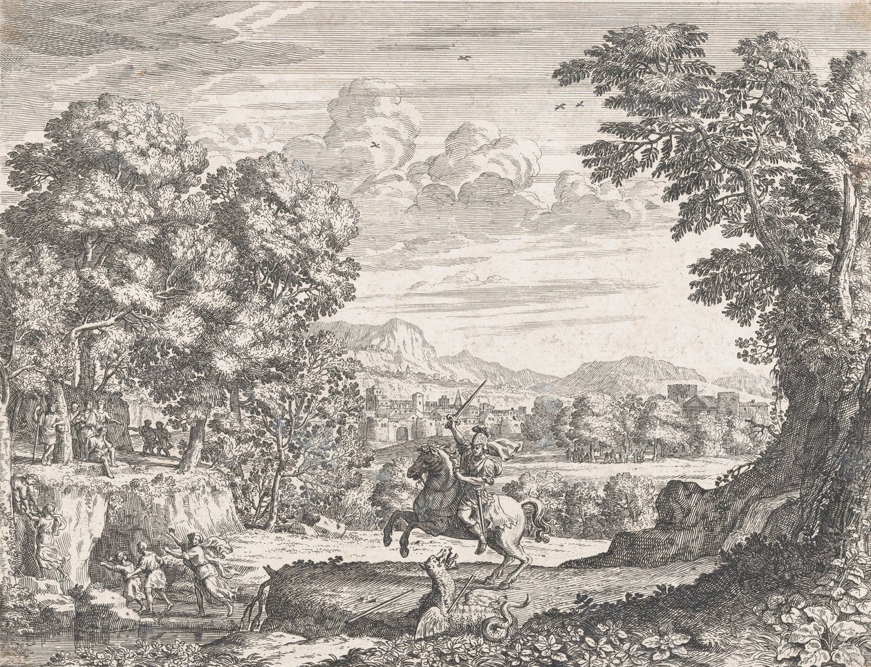 Bellerophon övervinner chimären, 1668. av Dominique Barriere
