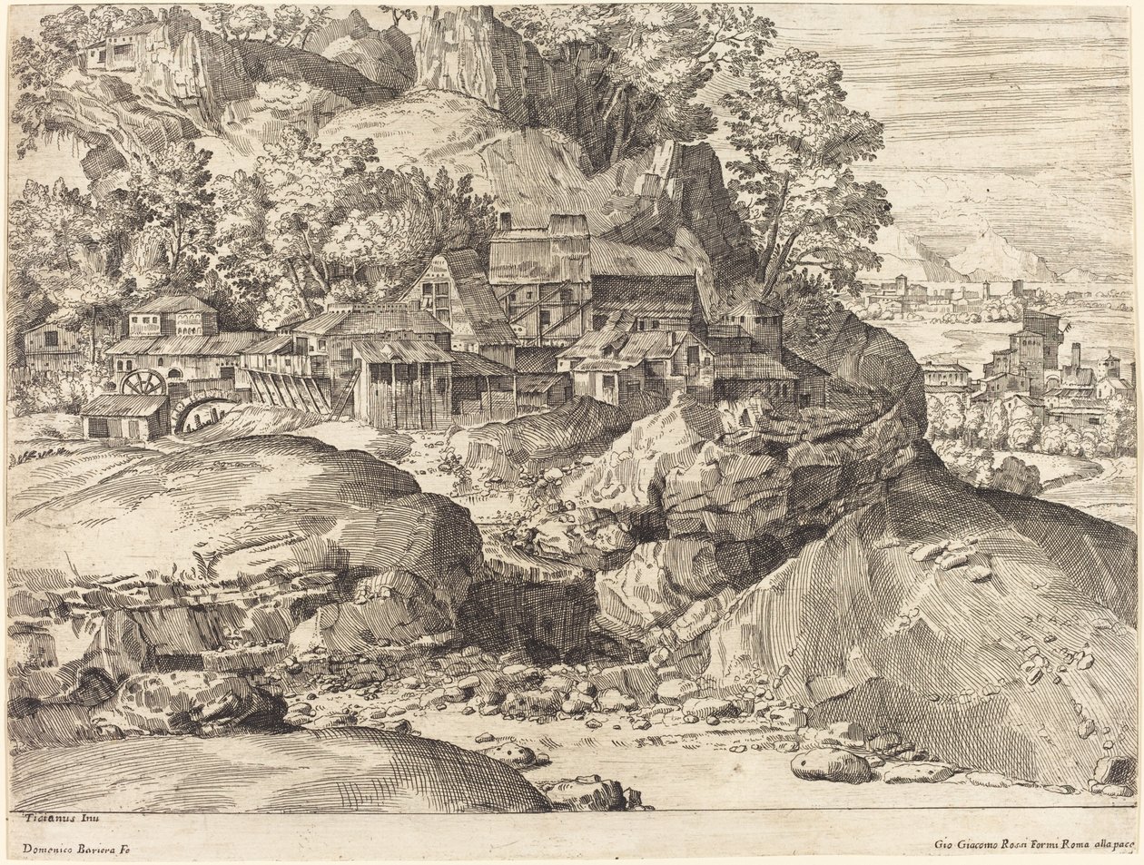Landskap med en kvarn, ca. 1650. av Dominique Barriere