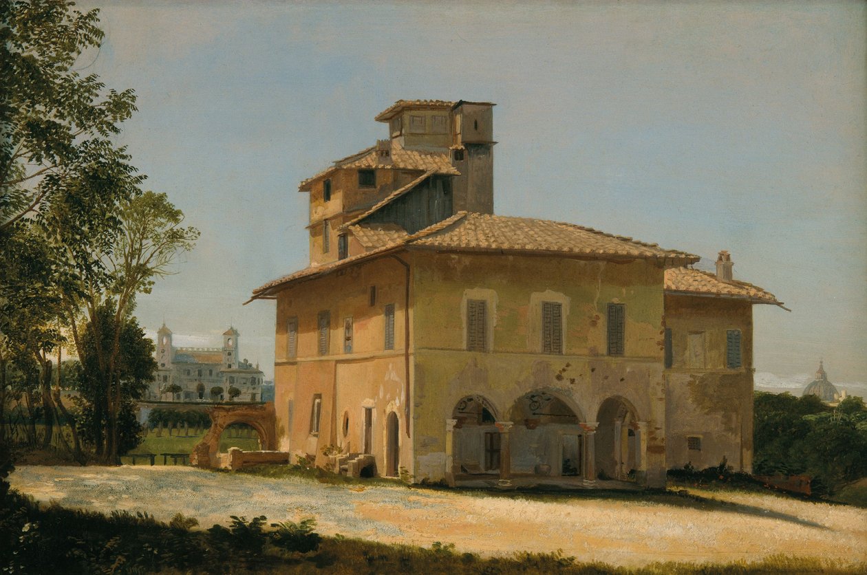 Rafaels villa i Rom, ca 1837-40 (olja på papper på duk) av Dominique Louis Papety