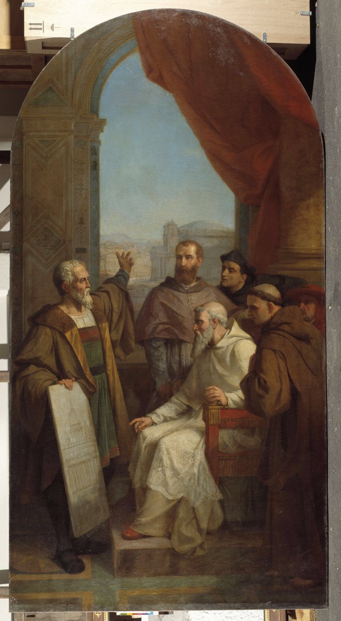 Arkitektur: den italienske målaren och skulptören Michelangelo Buonarroti känd som Michelangelo (Michelangelo eller Michelangelo av Dominique Magaud